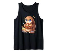 Cute Pangolin Scholar with Big Sparkly Eyes Kawaii Animal Tank Top