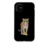 Cute Panther With Bubble Gum Heart Glasses Sassy Animal Art Case for iPhone 11