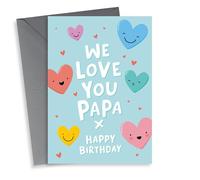 Cute Papa Birthday Card - We Love You - Happy Hearts