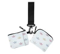 Cute Paper Boats Lovely Cartoon Women's Dual Wallets Business Card Cases Small Detachable Coin Purse Change Holder with Zipper Pocket for Lady 2 Packs