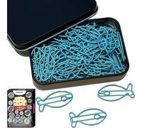 Cute Paper Clips, 50 PCS Fish Shaped Paper Clips Animal Bookmarks Clips, Assorted Colors, Fun Office Gifts for Women Men Coworkers Teachers Students Girls Boys