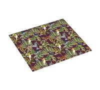Cute Parrot Baboon Leopard Zebra Dish Drying Mats - Absorbent Drying Mat for Kitchen Counter Mat, 16x18In Christmas Dish Drying Mat, Dish Rack Mat with Hanging Loop