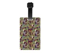 Cute Parrot Baboon Leopard Zebra Luggage Tags for Suitcases - Lightweight Suitcase Tags Luggage Identifiers for Suitcases, Id Labels Bag Name Travel Tags with Wristband