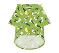 Cute Parrot Birds Hawaii Shirt Print Dog Clothes T-Shirt Beach for Puppy Cat XS