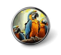Cute Parrots Round Badge Cute Brooch Hats Jackets Decor Personalized Lapel Pin Clothing Jewelry Accessories for Wedding Party Gift