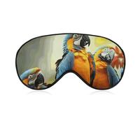 Cute Parrots Sleep Mask for Women Men Side Sleeper Eye Cover with Adjustable Strap Soft Breathable Blackout Mask Slip-Free Deep Sleeping Travel Essentials