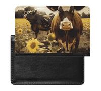 Cute Passport Holder for Travel,Personalized Multi-Functional Passport Cover with Card Slots,Slim 3D Animal Brown Cow Printed Passport Wallet for Women Men