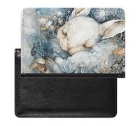 Cute Passport Holder for Travel,Personalized Multi-Functional Passport Cover with Card Slots,Slim A Sleeping Rabbit Printed Passport Wallet for Women Men
