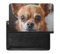 Cute Passport Holder for Travel,Personalized Multi-Functional Passport Cover with Card Slots,Slim A Brown Chihuahua Printed Passport Wallet for Women Men