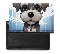 Cute Passport Holder for Travel,Personalized Multi-Functional Passport Cover with Card Slots,Slim Adorable Schnauzer Printed Passport Wallet for Women Men