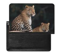 Cute Passport Holder for Travel,Personalized Multi-Functional Passport Cover with Card Slots,Slim African Leopard on Rock Printed Passport Wallet for Women Men