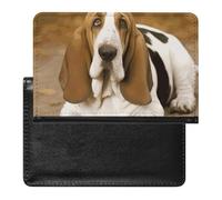 Cute Passport Holder for Travel,Personalized Multi-Functional Passport Cover with Card Slots,Slim Basset Hound Printed Passport Wallet for Women Men