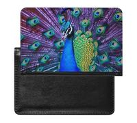 Cute Passport Holder for Travel,Personalized Multi-Functional Passport Cover with Card Slots,Slim Beauty Peacock Printed Passport Wallet for Women Men