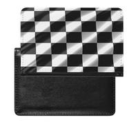 Cute Passport Holder for Travel,Personalized Multi-Functional Passport Cover with Card Slots,Slim Black White Race Checkered Flag Printed Passport Wallet for Women Men