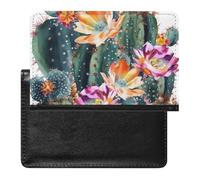 Cute Passport Holder for Travel,Personalized Multi-Functional Passport Cover with Card Slots,Slim Blooming Green Printed Passport Wallet for Women Men