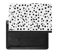 Cute Passport Holder for Travel,Personalized Multi-Functional Passport Cover with Card Slots,Slim Black And White Polka Dot Printed Passport Wallet for Women Men