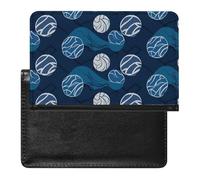 Cute Passport Holder for Travel,Personalized Multi-Functional Passport Cover with Card Slots,Slim Blue Volleyball Printed Passport Wallet for Women Men