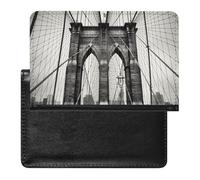 Cute Passport Holder for Travel,Personalized Multi-Functional Passport Cover with Card Slots,Slim Brooklyn Bridge Printed Passport Wallet for Women Men