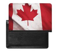 Cute Passport Holder for Travel,Personalized Multi-Functional Passport Cover with Card Slots,Slim Canadian Flag Printed Passport Wallet for Women Men