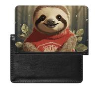 Cute Passport Holder for Travel,Personalized Multi-Functional Passport Cover with Card Slots,Slim Cartoon Sloth Printed Passport Wallet for Women Men