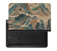 Cute Passport Holder for Travel,Personalized Multi-Functional Passport Cover with Card Slots,Slim Chinese Landscape Painting Printed Passport Wallet for Women Men
