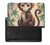 Cute Passport Holder for Travel,Personalized Multi-Functional Passport Cover with Card Slots,Slim Chinese Style Monkey Printed Passport Wallet for Women Men