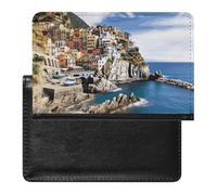 Cute Passport Holder for Travel,Personalized Multi-Functional Passport Cover with Card Slots,Slim Cinque Terre Scenery Printed Passport Wallet for Women Men
