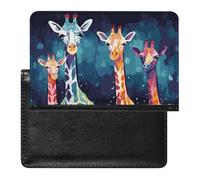 Cute Passport Holder for Travel,Personalized Multi-Functional Passport Cover with Card Slots,Slim Colorful Giraffe Fans Lovers Printed Passport Wallet for Women Men