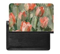 Cute Passport Holder for Travel,Personalized Multi-Functional Passport Cover with Card Slots,Slim Coral Red And Green Printed Passport Wallet for Women Men