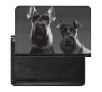 Cute Passport Holder for Travel,Personalized Multi-Functional Passport Cover with Card Slots,Slim Cute Schnauzer Dog Printed Passport Wallet for Women Men