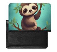 Cute Passport Holder for Travel,Personalized Multi-Functional Passport Cover with Card Slots,Slim Cute Sloth Printed Passport Wallet for Women Men