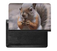Cute Passport Holder for Travel,Personalized Multi-Functional Passport Cover with Card Slots,Slim Cute Squirrel Printed Passport Wallet for Women Men