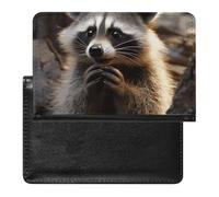 Cute Passport Holder for Travel,Personalized Multi-Functional Passport Cover with Card Slots,Slim Cute Raccoon Printed Passport Wallet for Women Men