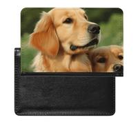Cute Passport Holder for Travel,Personalized Multi-Functional Passport Cover with Card Slots,Slim Dog Golden Retriever Printed Passport Wallet for Women Men