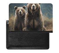 Cute Passport Holder for Travel,Personalized Multi-Functional Passport Cover with Card Slots,Slim Encounter Animal Bear Printed Passport Wallet for Women Men