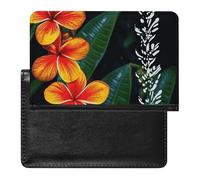 Cute Passport Holder for Travel,Personalized Multi-Functional Passport Cover with Card Slots,Slim Eye-catching Hawaiian Flowers Printed Passport Wallet for Women Men