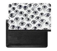 Cute Passport Holder for Travel,Personalized Multi-Functional Passport Cover with Card Slots,Slim Eyeball Line Pattern Printed Passport Wallet for Women Men