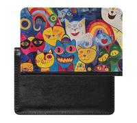 Cute Passport Holder for Travel,Personalized Multi-Functional Passport Cover with Card Slots,Slim Flowers And Cat Printed Passport Wallet for Women Men