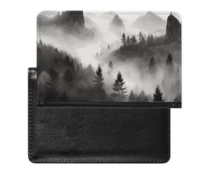 Cute Passport Holder for Travel,Personalized Multi-Functional Passport Cover with Card Slots,Slim Foggy Mountains Forest Printed Passport Wallet for Women Men