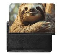 Cute Passport Holder for Travel,Personalized Multi-Functional Passport Cover with Card Slots,Slim Funny Sloth Printed Passport Wallet for Women Men