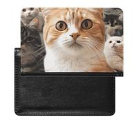 Cute Passport Holder for Travel,Personalized Multi-Functional Passport Cover with Card Slots,Slim Funny Pet Cat Printed Passport Wallet for Women Men