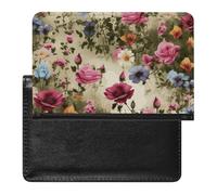 Cute Passport Holder for Travel,Personalized Multi-Functional Passport Cover with Card Slots,Slim Garden Blooming Wildflowers Printed Passport Wallet for Women Men