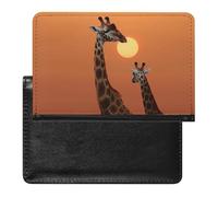 Cute Passport Holder for Travel,Personalized Multi-Functional Passport Cover with Card Slots,Slim Giraffe At Sunset Printed Passport Wallet for Women Men