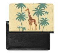 Cute Passport Holder for Travel,Personalized Multi-Functional Passport Cover with Card Slots,Slim Giraffe Palm Tree Printed Passport Wallet for Women Men