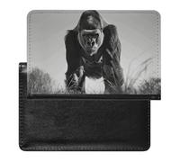 Cute Passport Holder for Travel,Personalized Multi-Functional Passport Cover with Card Slots,Slim Gorilla in The Grass Printed Passport Wallet for Women Men