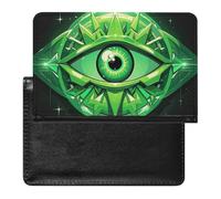Cute Passport Holder for Travel,Personalized Multi-Functional Passport Cover with Card Slots,Slim Green Evil Eye Printed Passport Wallet for Women Men