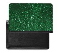 Cute Passport Holder for Travel,Personalized Multi-Functional Passport Cover with Card Slots,Slim Green Sequin Sparkle Printed Passport Wallet for Women Men