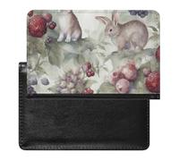 Cute Passport Holder for Travel,Personalized Multi-Functional Passport Cover with Card Slots,Slim Hand Drawn Rabbit Printed Passport Wallet for Women Men