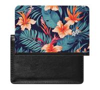 Cute Passport Holder for Travel,Personalized Multi-Functional Passport Cover with Card Slots,Slim Hawaii Tropical Flower Printed Passport Wallet for Women Men