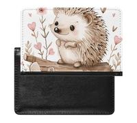 Cute Passport Holder for Travel,Personalized Multi-Functional Passport Cover with Card Slots,Slim Hedgehog Sitting on Top Printed Passport Wallet for Women Men